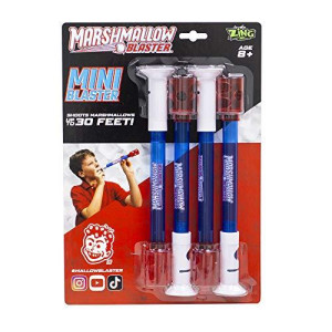 Zing Classic Marshmallow Blaster - Mini Blasters (4-Pack) - Compact Blaster Toy For Indoor And Outdoor Play, Launches Up To 30 Feet, For Ages 8 And Up