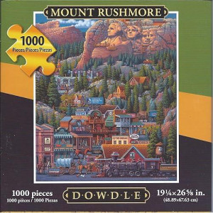 Dowdle Folk Art 1000 Piece Puzzle Mount Rushmore 19 1/4" X 26 5/8" Finished