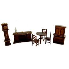 Dolls House Miniature 1:48 Scale Plastic Dining Room Furniture Set Suite