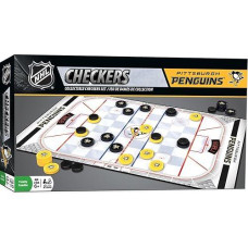 Masterpieces Family Game - Nhl Pittsburgh Penguins Checkers - Officially Licensed Board Game For Kids & Adults