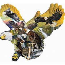 Sunsout Lights Of The Eagles -Eagle Shaped Bird Puzzle - 1000 Pc Shaped Jigsaw Puzzle