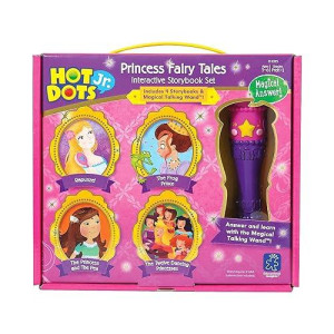 Educational Insights Hot Dots Jr. Princess Fairy Tales Storybooks, 4 Books & Interactive Pen, Homeschool Learning Workbooks, Early Learning Activities For Ages 3+