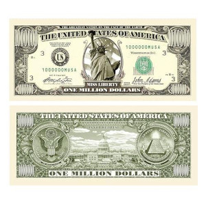 American Art Classics Pack Of 5 - Traditional Million Dollar Bill