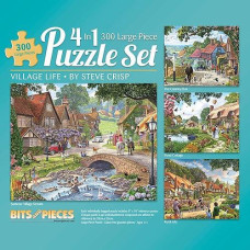 Bits and Pieces - John Sloane Multi-Pack of 4-300 Piece Jigsaw Puzzles for Adults - Each Puzzle Measures 16 X 20 - 300 pc Simpler Times - Full color Posters Jigsaws by Artist John Sloane
