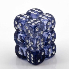 chessex Manufacturing 27608 16 mm Nebula Polyhedral Black With White Dice D6 Dice Set Of 12
