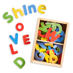 Melissa & Doug Disney Mickey And Friends Wooden Alphabet Magnets - 52 Uppercase And Lowercase Letters
