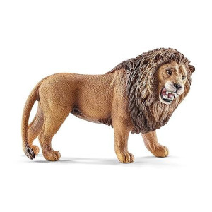 SCHLEICH Wild Life, Animal Figurine, Animal Toys for Boys and Girls 3-8 Years Old, Roaring Lion , Brown