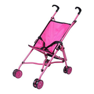 Precious Toys Baby Doll Stroller, Hot Pink Baby Stroller For Dolls With Swivelling Wheels, Toy Stroller For Baby Dolls, Doll Strollers For Girls 2 Years Old And Older, Toddlers