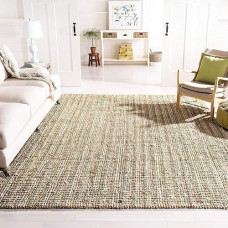 Safavieh Natural Fiber Collection Accent Rug - 4' X 6', Sage & Natural, Handmade Chunky Textured Jute 0.75-Inch Thick, Ideal For High Traffic Areas In Entryway, Living Room, Bedroom (Nf447S)
