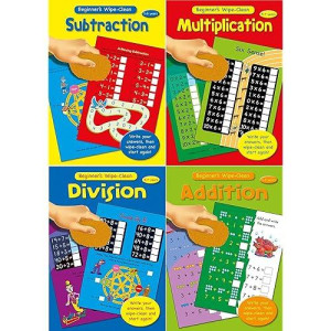 Beginner'S Set Of 4 Wipe Clean Childrens Educational Maths Books By Alligator Books