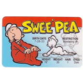 Swee' Pea The Baby From Popeye The Sailor Man Novelty Drivers License / Fake I.D. Identification For Popeye And Friends / Sweet Pea Fans