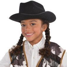 Kids' Black Cowboy Hat - Plush & Fun Polyester - Perfect For Dress Up & Parties - 1 Pc.