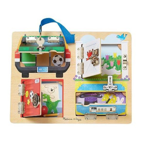 Melissa & Doug Locks And Latches Board Wooden Educational Toy
