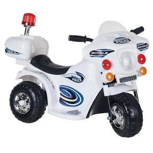 Ride On Motorcycle For Kids - 3-Wheel Battery Powered Motorbike For Kids Ages 3 -6 - Police Decals, Reverse, And Headlights By Lil