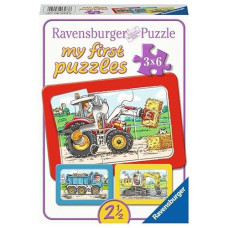 Ravensburger Digger, Tractor, Dropside Jigsaw Puzzle (3 X 6 Piece)