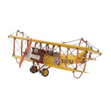 Old Modern Handicrafts Handmade 1918 Yellow Curtiss Jn-4 1:24 Scale Model Biplane - Model Plane Collectible - 11.0L X 13.3W X 4.0H Inches