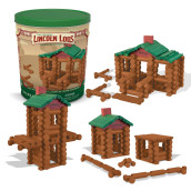 Lincoln Logs - 100Th Anniversary Tin, 111 Pieces, Real Wood Logs - Ages 3+ - Best Retro Building Gift Set For Boys/Girls - Creative Construction Engineering - Preschool Education Toy