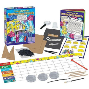 The Magic School Bus Rides Again: Growing Crazy Crystals By Horizon Group Usa, Homeschool Stem Kit, Includes Educational Manual, Magnifying Glass, Petri Dish, Charcoal, Observation Chart & More, Multi (Wh-925-1158)