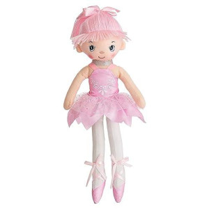 Butterfly Craze Ballerina Dancer Doll  Soft, Cuddly Cloth Doll/Stuffed Toy With Pink Yarn Hair And Pink Ballet Costume  17 Inches Tall  For Toddlers And Little Girls  Makes A Great Gift