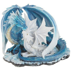 Stealstreet Ss-G-71533 Light Blue Dragon Mom With White Baby Statue Figurine, 7"
