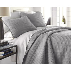 Southshore Fine Living, Inc. Vilano Springs, Premium Quality, Wrinkle, Fade, & Stain Resistant, Easy Care, Oversized Quilt Cover Set With 1 Quilt Set And 2 Shams, King/California King, Steel Grey