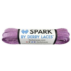 Derby Laces Lilac Purple Spark Shoelace For Shoes, Skates, Boots, Roller Derby, Hockey And Ice Skates (120 Inch / 305 Cm)