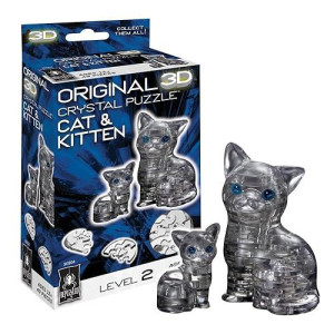 Bepuzzled | Cat & Kitten, Original 3D Crystal Puzzle, Ages 12 And Up