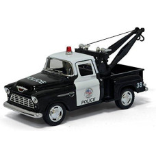5 Inch 1955 Chevy Stepside Pick-Up Tow Truck (Police) 1:32 Scale By Kinsmart
