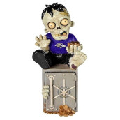 Forever Collectibles Nfl Baltimore Ravens Unisex Zombie Figurinezombie Figurine Bank, Team Color, One Size