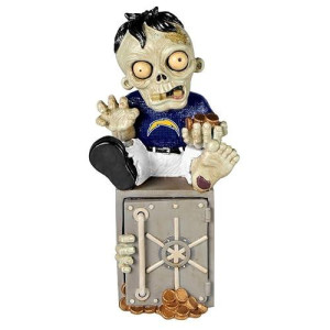 Forever Collectibles Nfl San Diego Chargers Unisex Zombie Figurinezombie Figurine Bank, Team Color, One Size