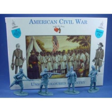 A Call To Arms American Civil War Colored Black Infantry 16 Unpainted Plastic Figures In 4 Poses 1/32 Scale Compatible With Airfix Armies In Plastic Marx Type