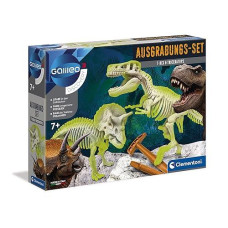 Clementoni 69408 Galileo Science - Excavation Set T-Rex & Triceratops Toy For Children Aged 7+ Excavation Of Dinosaur Fossils With Hammer & Chisel For Small Researchers