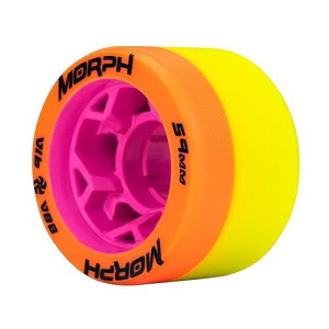 Reckless Radar Wheels - Morph - 4 Pack Of 38Mm X 59Mm Dual-Hardness Roller Skate Wheels | 88A/91A | Orange/Lime