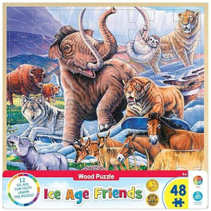 Masterpieces Edu Wood Tray Puzzles Collection - Ice Age Animals 48 Piece Jigsaw Puzzle