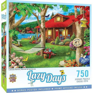 Masterpieces 750 Piece Jigsaw Puzzle For Adults And Family - Lakeside Retreat - 18"X24"