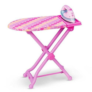 Play Circle By Battat  Best Pressed Ironing Board Set With Stand  Pink Iron With Working Light And Steam Sounds For Pretend Play House  Toy Cleaning Accessories For Kids Ages 3 And Up (3 Pieces)