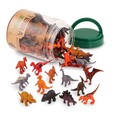 Terra By Battat - 60 Pcs Dinosaur Figurines - Assorted Plastic Mini Dinosaur Toys For Kids 3+ - Collectible Plastic Dinosaur Figurines - Birthday Party Supplies & Decorations