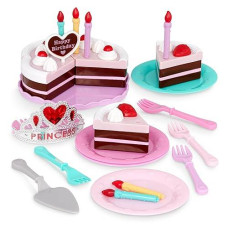 Battat- Play Circle- Birthday Cake - Toy Food - Plates & Candles Accessories- Pretend Play- Princess Birthday Party- 3 Years + (24 Pcs)
