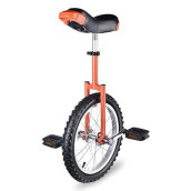 Aw 16" Inch Wheel Unicycle Leakproof Butyl Tire Wheel Cycling Outdoor Sports Fitness Exercise Health Orange