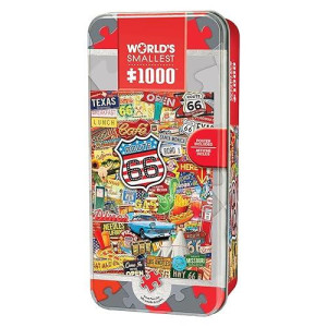Masterpieces 1000 Piece Jigsaw Puzzle With Collectible Tin Case - Route 66-11.25"X16.75"