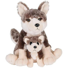 Rhode Island Novelty 12" And 6" Birth Of Life Wolf Plush