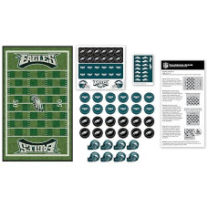 Masterpieces Family Game - Nfl Philadelphia Eagles Checkers - Officially Licensed Board Game For Kids & Adults 13" X 21"