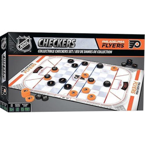 Masterpieces Family Game - Nhl Philadelphia Flyers Checkers - Officially Licensed Board Game For Kids & Adults