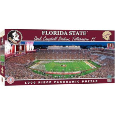 Masterpieces Sports Puzzle - Stadium Panoramic 1000 Piece Jigsaw Puzzle For Adults - Florida State Seminoles Ncaa Stadium Panoramics Center View - 13"X39"