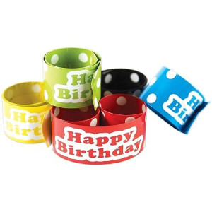 Teacher Created Resources Polka Dots Happy Birthday Slap Bracelets, Pack Of 10
