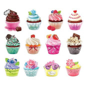 Lafayette Puzzle Factory Cupcakes 12 Mini Shaped Puzzles Total of 500 Pieces by Lafayette Puzzle Company, Multi-Colored,0079ZZC