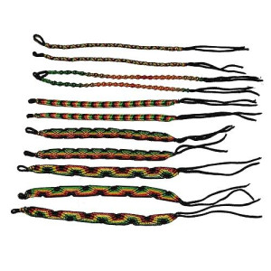 Rasta Friendship Bracelets Wholesale Lot 10 Mix Rastafari From Peru