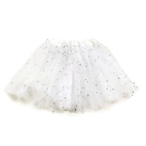 Rush Dance Ballerina Girls Dress-Up Sparkling Stars Sequins Costume Recital Tutu (Kids (2-8 Years Old), White)