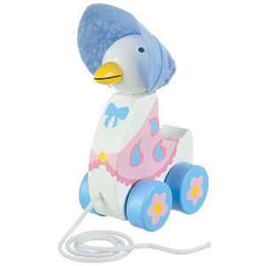 Orange Tree Toys Peter Rabbit: Pull Along: Jemima Puddle-Duck - Wooden Toy, Wheeled Character, Encourage First Steps, Fsc Certified, Licensed, Toddler & Kids Ages 1+