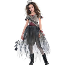 Amscan Prom Corpse Halloween Costume For Girls, Medium (8-10), With Sash, Tiara, Belt And Corsage